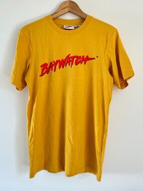 Cotton On Baywatch Logo Graphic T-Shirt Mustard Yellow Small NWT costume top